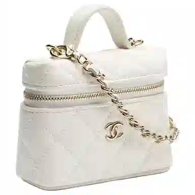 CHANEL 25K Quilted Mini Bag Charm White