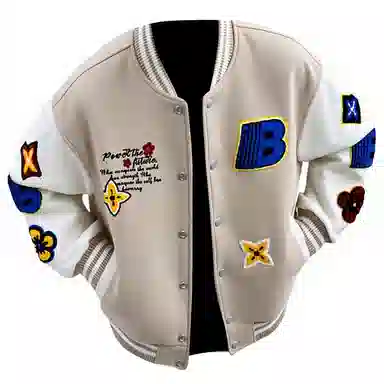 JIMI&JONS Embroidered Patch Baseball Jacket