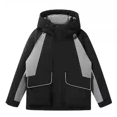 FORHUG Geometric Colorblock Down Jacket