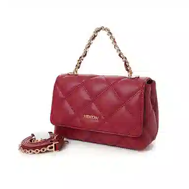 稻草人 百搭小香风菱格链条小方包时尚高级感通勤简约实用气质 牛皮 手提包 常规 女款 多色