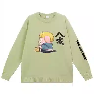 西行纪 美式高街设计感基础款简约毛线衣休闲慵懒风宽松外穿落肩学生打底圆领套头长袖情侣针织衫 男女同款