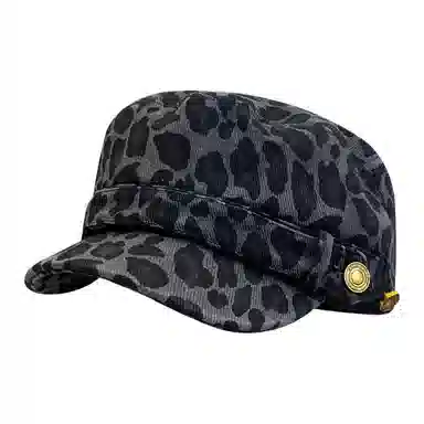 木林森 美式复古豹纹酷千禧辣妹显脸小 牛仔布 贝雷帽 男女同款情侣款