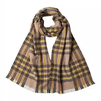 红豆 复古经典格纹休闲百搭 羊绒 绒线围巾 男女同款情侣款