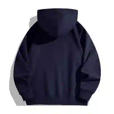 棉致 个性字母简约纯色保暖通勤无性别百搭休闲主义柔软舒适加厚羊羔绒连帽套头卫衣 男女同款