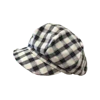 杨同学 日系文艺复古格纹画家 涤纶 贝雷帽 女款 红白/蓝白/黑白