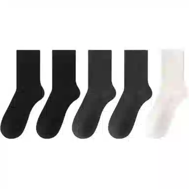 妮轻 羊毛保暖加厚纯色简约中筒袜 女款