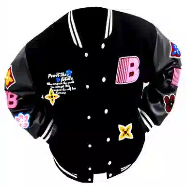 JIMI&JONS Embroidered Patch Baseball Jacket