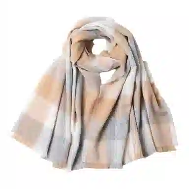 红豆 品牌方格格子条纹格型经典复古保暖百搭 羊毛 绒线围巾 男女同款情侣款