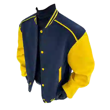 OPMY Letter Embroidered Baseball Jacket