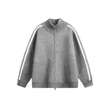 欧迪芬 高领美式风格简约慵懒风撞色图案舒适亲肤百搭双杠条时尚潮流毛衣 男女同款