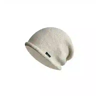 艾佳微 针织毛绒冷帽大头围复古卷边堆堆帽显脸小保暖帽子潮 腈纶 绒线帽 男女同款情侣款