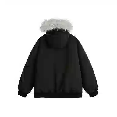 欧迪芬 复古简约纯色学院风加厚保暖防风百搭舒适户外休闲运动登山旅行多口袋工装外套无性别主义情侣款可拆卸毛领立领连帽棉服 男女同款