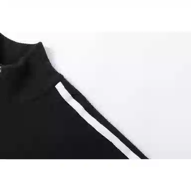 欧迪芬 高领美式风格简约慵懒风撞色图案舒适亲肤百搭双杠条时尚潮流毛衣 男女同款