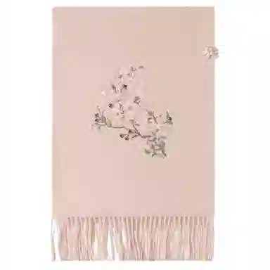 上海故事 刺绣珠绣盘精致柔软优雅扣两用 绵羊毛 绒线围巾 女款