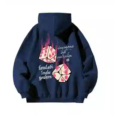 吉姆沃克卫衣 韩版潮流骰子印花连帽