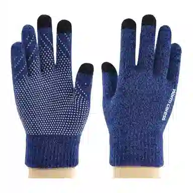 艾佳微 【保暖必备】触屏男士加绒加厚防滑保暖韩版大学生通用 毛线 绒线手套 男女同款情侣款