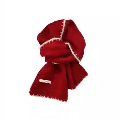 北极绒 高级韩版百搭氛围感软糯针织锁边护颈 聚酯纤维 绒线围巾 男女同款情侣款