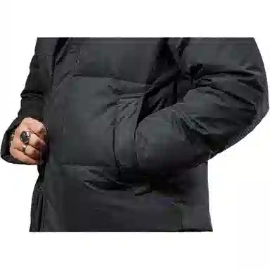 季言 白鸭绒厚款保暖面包服羽绒服 男款 黑色