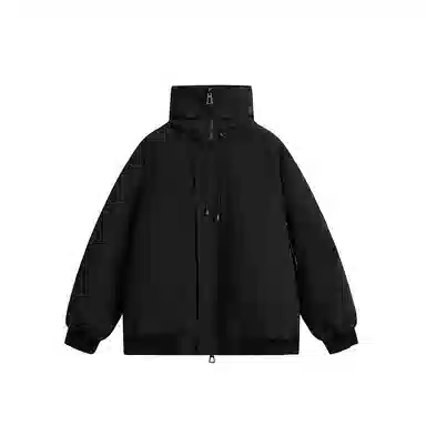 欧迪芬 复古简约纯色学院风加厚保暖防风百搭舒适户外休闲运动登山旅行多口袋工装外套无性别主义情侣款可拆卸毛领立领连帽棉服 男女同款