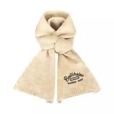 DAISY BEAUTY Embroidered Knit Scarf