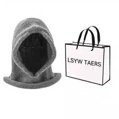 北极绒 秋冬季巴拉克拉法帽大头围百搭保暖围脖一体针织套头帽 聚酯纤维 绒线帽 男女同款情侣款