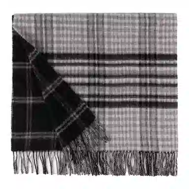 上海故事 加双面温暖时尚休闲格纹大方长辈礼盒 山羊绒 绒线围巾 男女同款情侣款