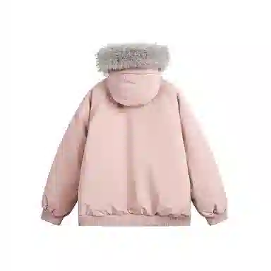 欧迪芬 复古简约纯色学院风加厚保暖防风百搭舒适户外休闲运动登山旅行多口袋工装外套无性别主义情侣款可拆卸毛领立领连帽棉服 男女同款