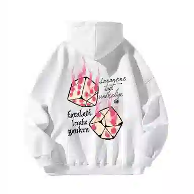 吉姆沃克卫衣 韩版潮流骰子印花连帽