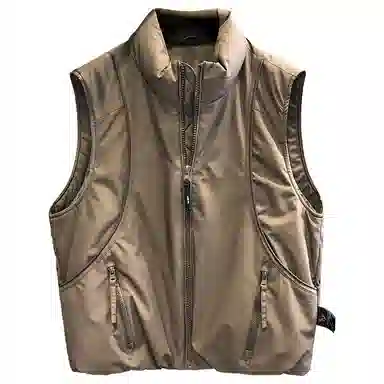 太空冷调肌理感鸭绒工装宽松保暖背心  羽绒马甲  男款