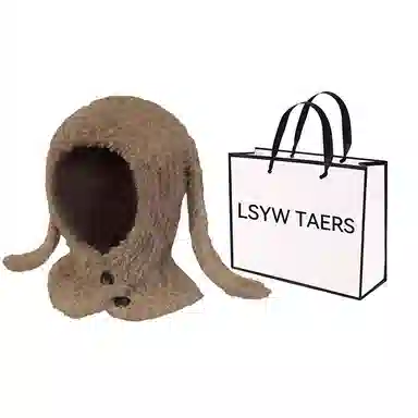 北极绒 可爱兔子耳朵毛绒韩版针织百搭护耳套头帽 聚酯纤维 绒线帽 男女同款情侣款