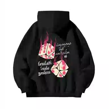 吉姆沃克卫衣 韩版潮流骰子印花连帽