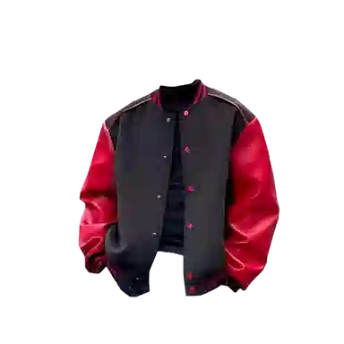 OPMY Letter Embroidered Baseball Jacket