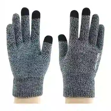 艾佳微 【保暖必备】触屏男士加绒加厚防滑保暖韩版大学生通用 毛线 绒线手套 男女同款情侣款