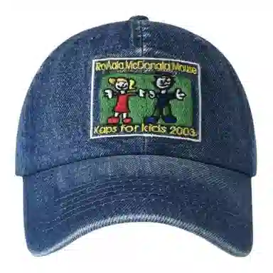 艾佳微 水洗小众复古做旧大头围显脸小休闲宽帽檐 牛仔布 鸭舌帽 男女同款情侣款