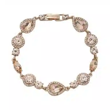 纪梵希 梨型设计 玻璃水晶 手链 男女同款情侣款 金色/银色