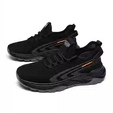 木林森 织物 时尚百搭  轻便舒适 厚底增高 户外运动 健步鞋 黑武士 潮流椰子鞋 耐磨透气防滑 低帮 生活休闲鞋 男款