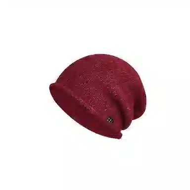 艾佳微 针织毛绒冷帽大头围复古卷边堆堆帽显脸小保暖帽子潮 腈纶 绒线帽 男女同款情侣款