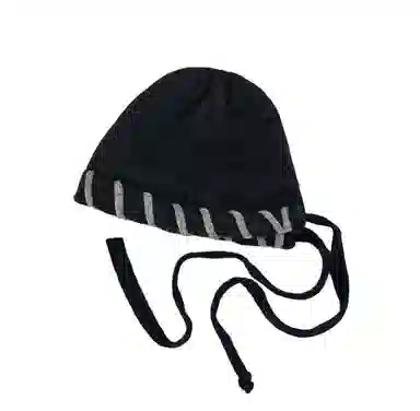 艾佳微 锁边拼色冷帽可爱针织护耳防风保暖慵懒风 腈纶 绒线帽 男女同款情侣款