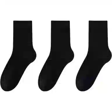 妮轻 羊毛秋冬季美利奴纯色简约中筒袜 男款