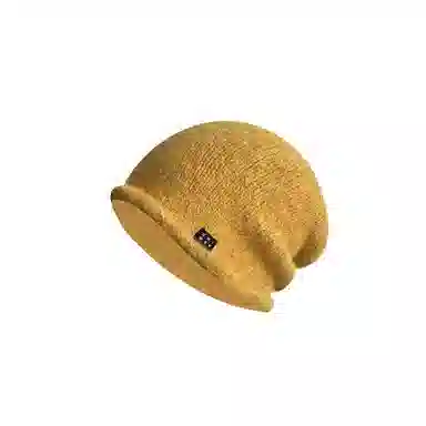 艾佳微 针织毛绒冷帽大头围复古卷边堆堆帽显脸小保暖帽子潮 腈纶 绒线帽 男女同款情侣款