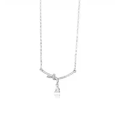 【S925银 高品质】 七七银饰 流光缎语绳结 时尚简约长期主义高级感 法式闪耀轻奢精致 日常通勒吸睛百搭转运#好运  纯银 项链 女款