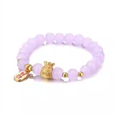 珂里 招财手饰小众手工串珠高级感百搭简约大气国潮复古饰品招财进宝 财运亨通 好运 琉璃 玉石手串 女款