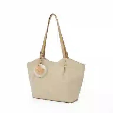 稻草人 美拉德风女大学生琥珀流光系穿搭大容量上课托特包复古精致小巧时尚百搭通勤腋下包 人造革 单肩包 女款 杏色 /卡其