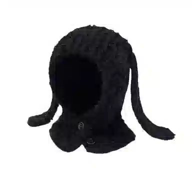 北极绒 可爱兔子耳朵毛绒韩版针织百搭护耳套头帽 聚酯纤维 绒线帽 男女同款情侣款