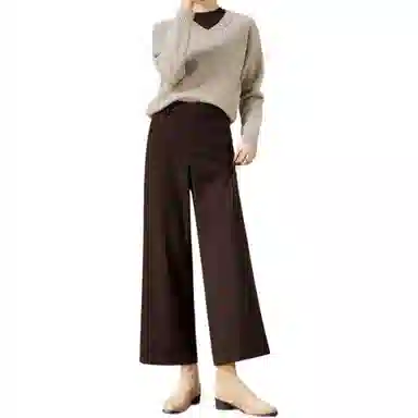 【dme】 智感保暖版本冬季通勤星空呢九分裤直筒包容腿型微弹舒适高腰简约设计宽松面料型时尚百搭口袋潮流趋势休闲裤 女款