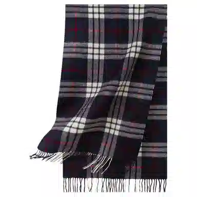 红豆 品牌方格格子条纹经典百搭保暖 羊毛 绒线围巾 男女同款情侣款