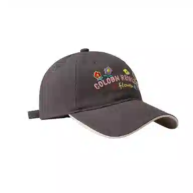 稻草人 韩版甜美可爱 显脸小 简约休闲百搭 刺绣字母小花 棉 鸭舌帽 女款