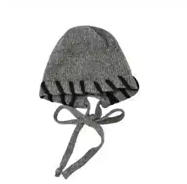 艾佳微 锁边拼色冷帽可爱针织护耳防风保暖慵懒风 腈纶 绒线帽 男女同款情侣款