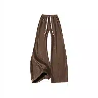 布客行 大码可穿束脚直筒可调节不规则明线褶皱拼接设计垂感抗皱免熨烫显高瘦腿长美式高街弯刀微喇休闲裤 男女同款