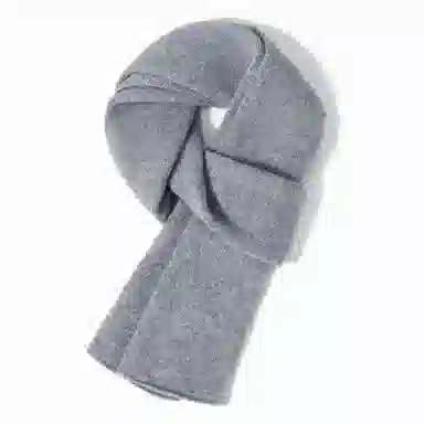 一米画纱 舒适柔软高级感平面嵌花亲肤暖糯保暖纯色针织外出防寒护颈 山羊绒 绒线围巾 男女同款情侣款